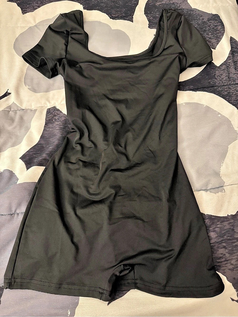 Black Ruched Mini Dress Like New